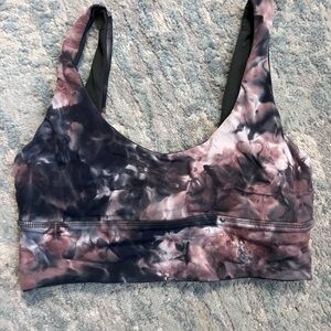 Lululemon Athletica Tie-Dye Sports Bra - Black and Pink, Size S